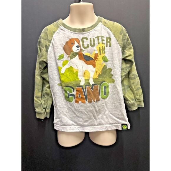 John Deere “Cuter in Camo” Toddler 4T Long Sleeve Shirt - Picture 2 of 7